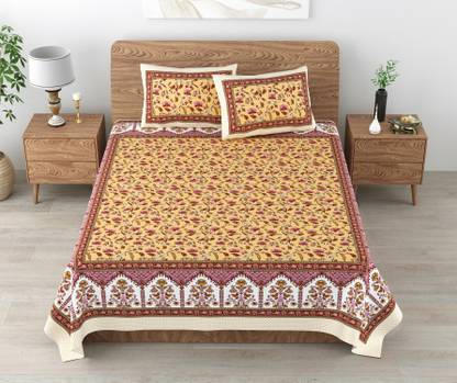 UNIQCHOICE 180 TC Cotton King Printed Flat Bedsheet