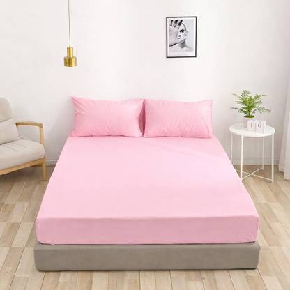 BEVI Microfiber Double Flat 300 TC Solid Bedsheet