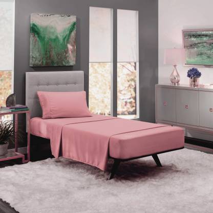 BEVI Microfiber Single Fitted (Elastic) 300 TC Solid Bedsheet