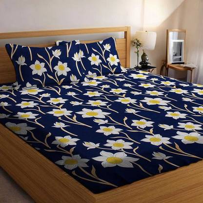 FINBIN 220 TC Microfiber King Solid Fitted (Elastic) Bedsheet