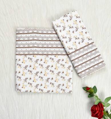 BLENZZA DECO 200 TC Cotton Single Printed Flat Bedsheet