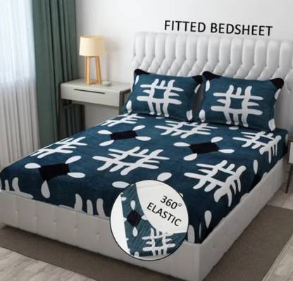 vashek Microfiber Double Fitted (Elastic) 250 TC Floral Bedsheet
