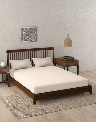 Fabindia Cotton Double Flat 180 TC Solid Bedsheet