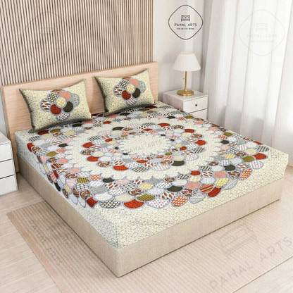 PahalArts Cotton Double Flat 144 TC Jaipuri Prints Bedsheet