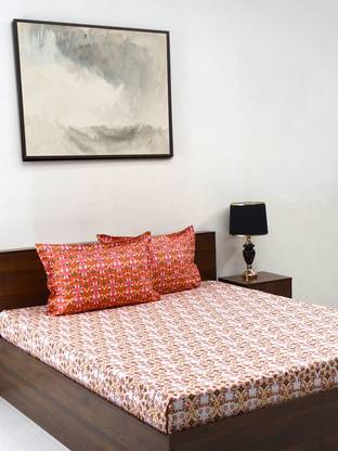 Bombay Dyeing 104 TC Cotton Queen Floral Flat Bedsheet