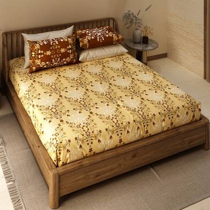 LABHAM Cotton King Flat 200 TC Motifs Bedsheet