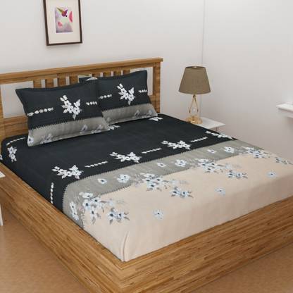 TURIYA 180 TC Microfiber Double Printed Fitted (Elastic) Bedsheet