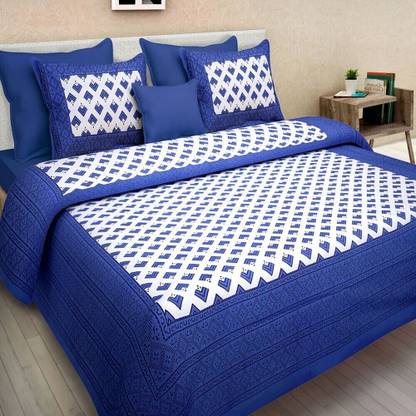 Kanha Online Shopping 200 TC Cotton Double Printed Flat Bedsheet