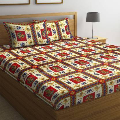 Bombay Spreads 120 TC Cotton Double Printed Flat Bedsheet