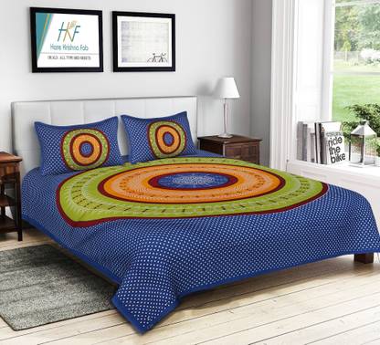 MAGITEXT 290 TC Cotton Double, King Printed Flat Bedsheet