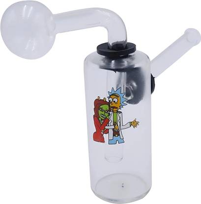 VYXOO 5 Inch Mini Burner Printed Transparent Glass Smoking Beer Bong Funnel