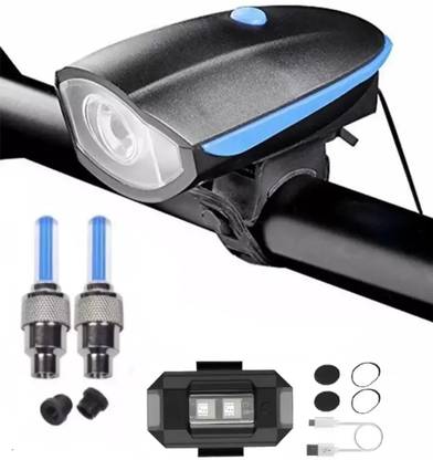REBOUND Front Cycle Light Back Tail/Helmet Light And Tyre Valve Bell