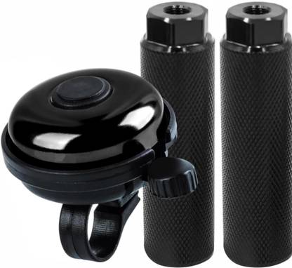 rahidhay Bicycle Bell with Footrest Alluminium (Black) Bell