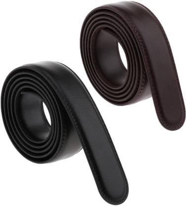 Lyla Men's Business No Holes Belt without Buckle Belt Replacement Durable Brown Belt Tie Rack