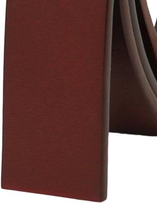 Lyla Men Belt Without Buckle 3.5cm Width Adjustable Holeless PU Leather Belt Red Brow Belt Tie Rack
