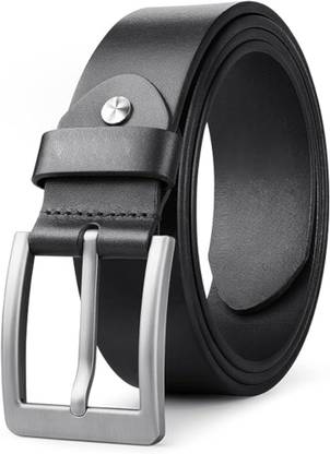 Men Black Genuine Leather Belt