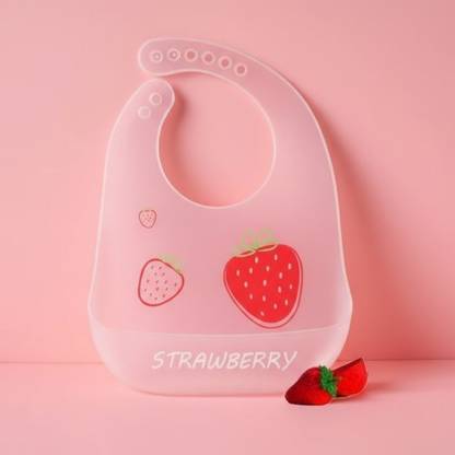 Bachpan Silicone Baby Bib for Feeding & Weaning Babies & Toddlers, Waterproof (Orange)