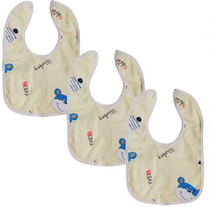 SARTraders 3 Pcs Yellow Soft Cotton Water Resistant Bib Set