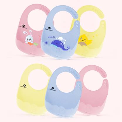 StarAndDaisy Soft Silicon Bibs in Multicolor for 3 to 6 Years Baby Girl & Boys