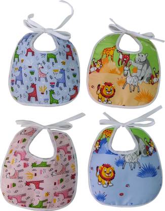 JH Works Set of 4 Cotton Bibs Printed mix colours - 1004 Combo P7