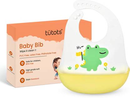 tutots Premium Silicone Baby Bib for Infants and Toddlers BPA Free, PVC Free