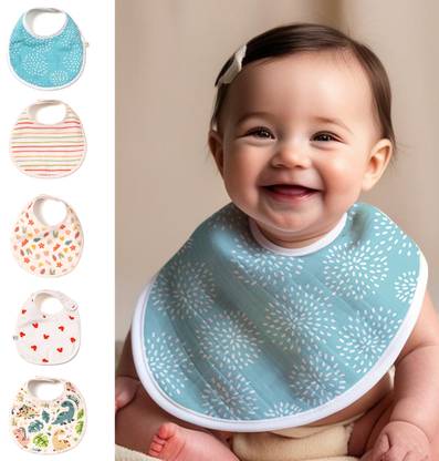 TIDY SLEEP Muslin Bibs for baby Bibs Apron for Feeding and Drooling