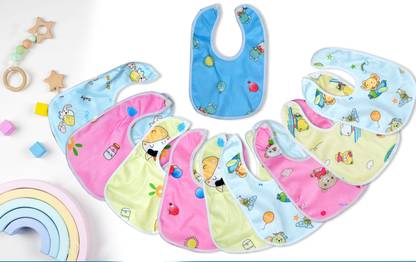 HONOR YOUR HOME New Born Baby Cotton Bibs (Pack of 5) | Super Absorbent & Ultra Soft