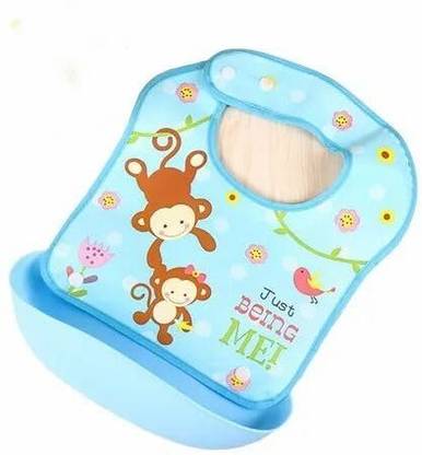 PAYMANA Cute Cartoon Printing Waterproof Silicone Baby Bib for Feeding & Weaning Babies