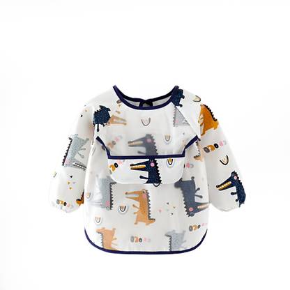 TONY STARK Sleeved Waterproof Baby Bib with Pocket – Lightweight, Washable,