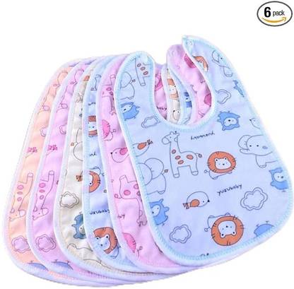 Vadhavan 6pc baby bib Super Soft Cotton Daily Use,Velcro bibs for baby appron