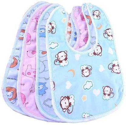 Vadhavan Water Resistant-Premium Super Quality Soft Cotton Daily Use Button bibs (4 BIBS)