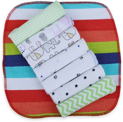 Baby Moo Boys Theme Cotton 20 x 20 cm Soft Hosiery Wash Cloth / Pk Of 8 Uni Wash Cloths