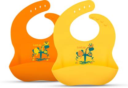 LuvLap Silicone Baby Bibs for Feeding & Weaning Babies & Toddlers, Waterproof