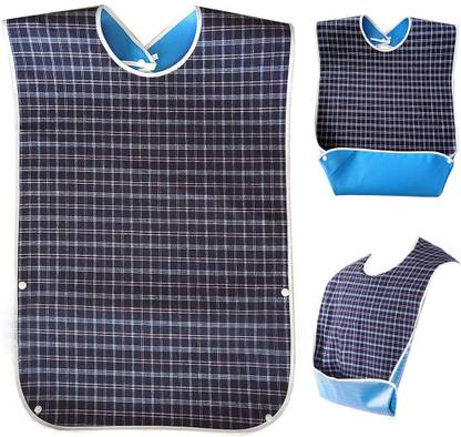 HASTHIP Adult Bibs,Adult The Eldly Bib Adult Washable Dining Bibs for Elderly (Blue)