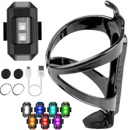 DSTECHBAR Bicycle Bottle Holder with Universal Safety Small Light 7 Colors, 30 Modes Bicycle Bottle Holder