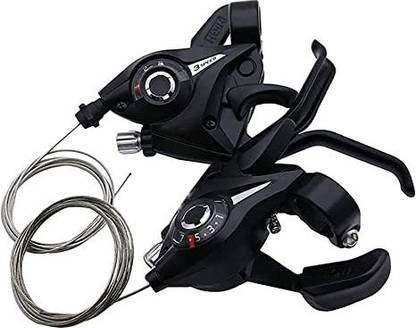 ADONYX Bicycle Brake Levers Shifter LITEONE 3x7 21 Speed Shifter with Gear Indicator Bicycle Brake Disk