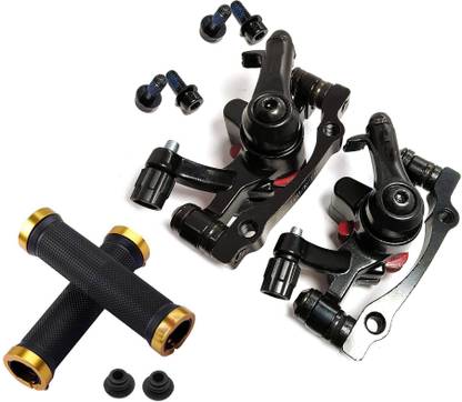 NSV Cycle Diskc Brake Caliper Machine Set With Disc Pads + Bicycle Handel Grip Bicycle Brake Disk