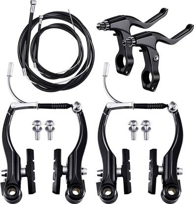kk world Bicycle Brake Set - Front and Rear V Breaks with Pads, Brake Lever, and Cables Bicycle Brake Disk