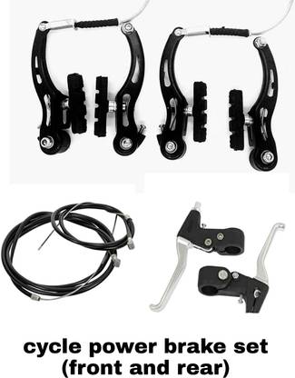 Yougem Bicycle Power Brake V Shape Set 3 ink 1 panja Set + Lever Set +Wire Set Bicycle Brake Disk