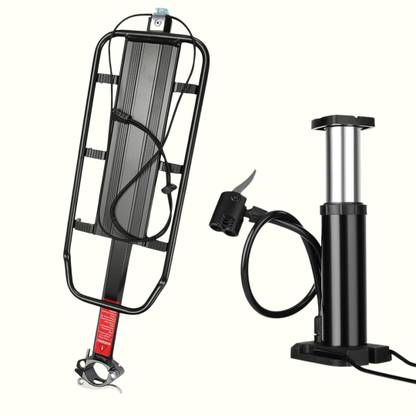 FCC RACING Bicycle Rear Rack/Carrier - Aluminium Alloy and Mini Foot Pump Combo Aluminium  Bicycle Carrier