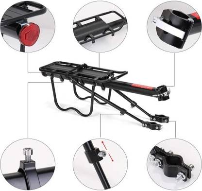 IndiaLot Bicycle Carrier Aluminum Alloy Adjustable Bicycle Rear Rack 115 Lbs Capacity Aluminium Bicycle Carrier