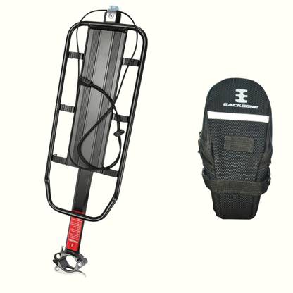FCC RACING Bicycle Rear Rack/Carrier - Aluminium Alloy and Bicycle Saddle Bag Combo Aluminium  Bicycle Carrier