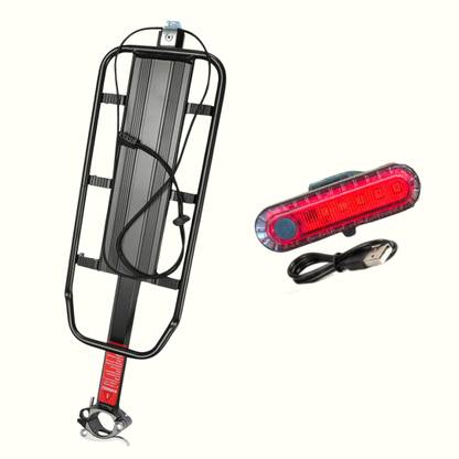 FCC RACING Bicycle Rear Rack/Carrier - Aluminium Alloy and Volcano Back Light Combo Aluminium  Bicycle Carrier