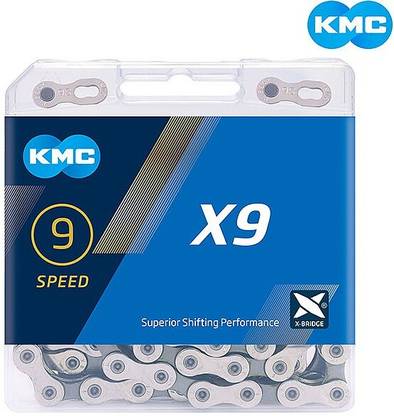 KMC Cycle Chain 9 SPEED 116 links Stainless Steel  Bicycle Carrier