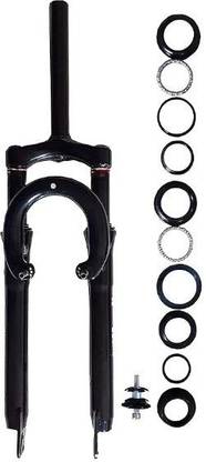 shaqraa 27.5" Threadless Suspension Heavy Fork of column pipe 38.10 mm & Headset Combo Steel Mountain Bike Bicycle Fork