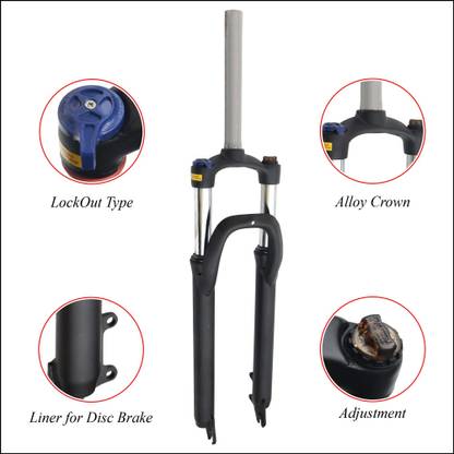 BUZZER Suspension Fork 29' ,Threadless Type,Lockout,with Alloy Crown Steel Mountain Bike Bicycle Fork