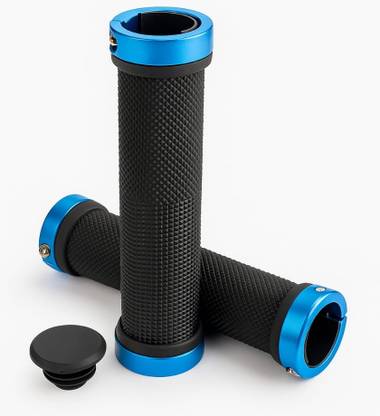 Akp Premium Non-Slip Bicycle Handlebar Grips with Locking Rings – Blue (Set of 1) Bicycle Handle Grip