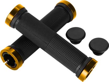 DSTECHBAR Bicycle Grip Cycling Lock-on Anti-Slip Cycle Handle Grips 1pair (Golden/Yellow) Bicycle Handle Grip