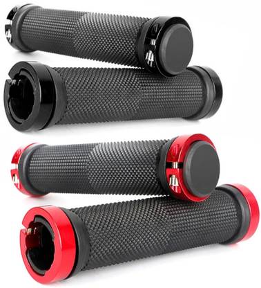 DSTECHBAR 2pair Bicycle Grip Red and Black Cycling Lock-on Anti-Slip Cycle Handle Grips Bicycle Handle Grip