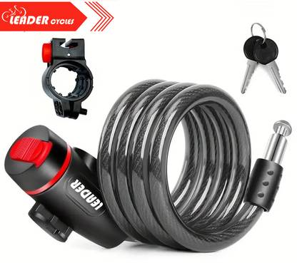 LEADER Bike Lock Cable Bike Locks with Complimentary Mounting Bracket Cycle Lock